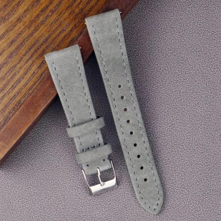 時計ベルト スエード 革 交換 替えバンド クイックレバー 20mm