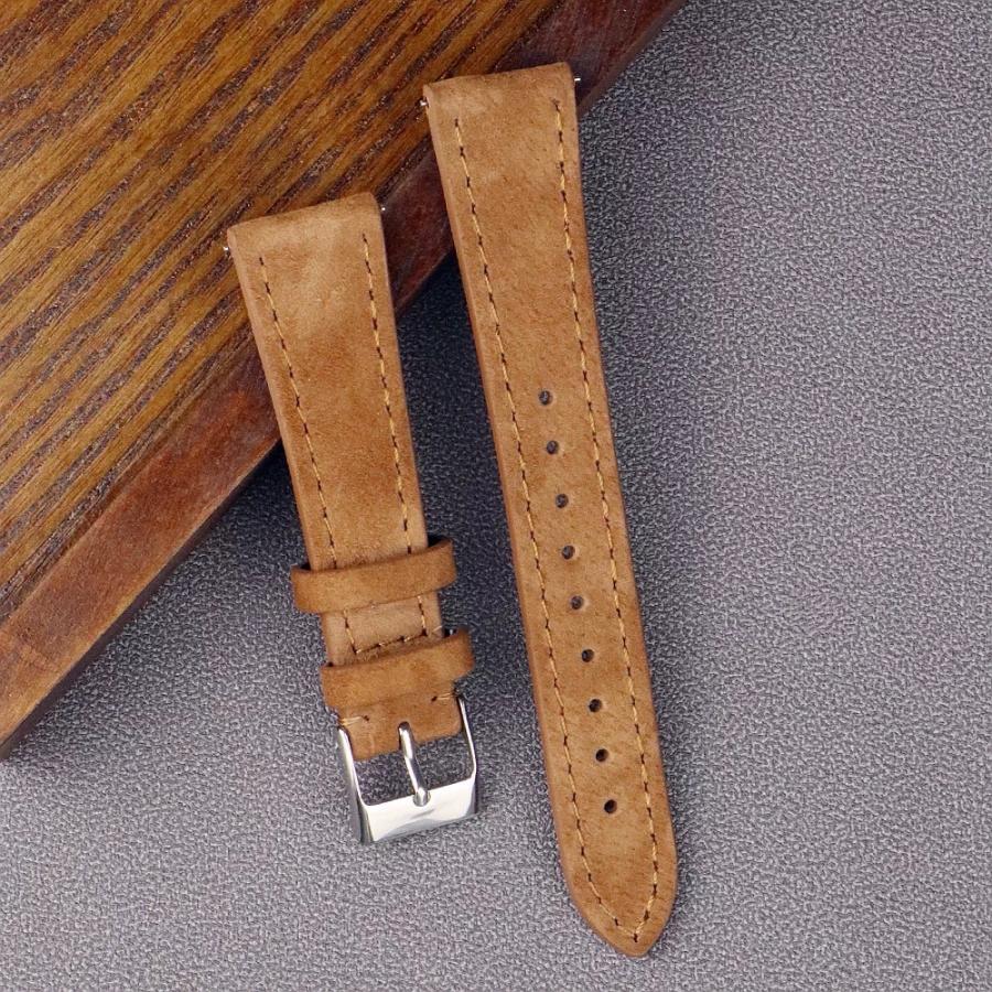 時計ベルト スエード 革 交換 替えバンド クイックレバー 20mm