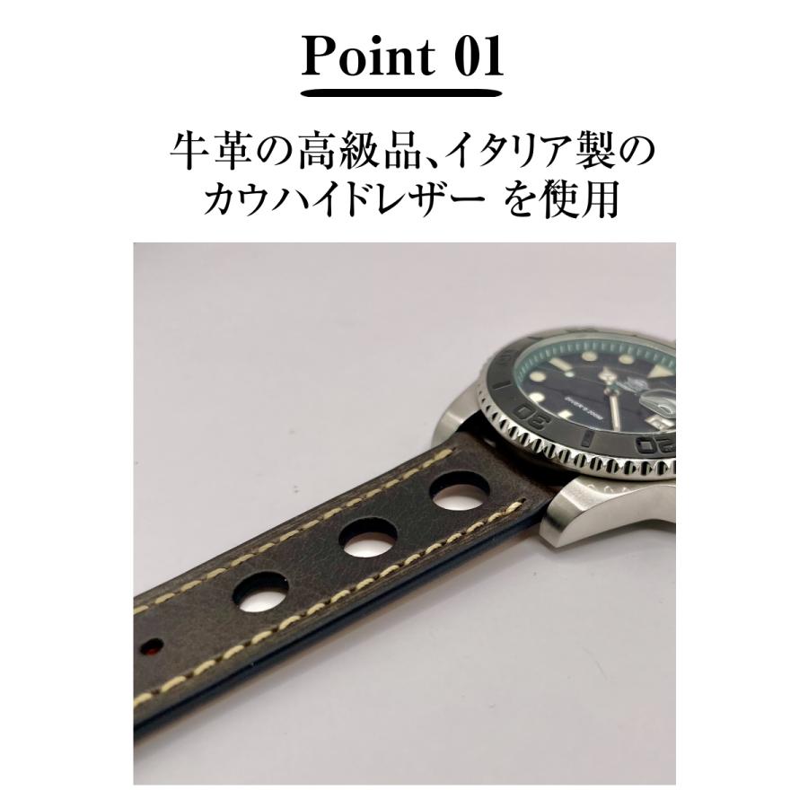時計 革ベルト 20mm 腕時計ベルト 穴あき 交換 自分で 替えバンド