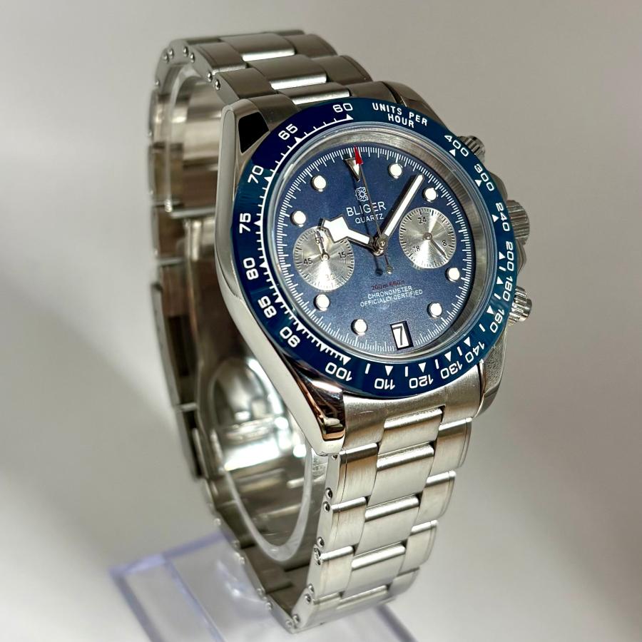 腕時計 メンズ 40代 50代 クロノグラフ メカニカルクォーツ メカクォーツ クォーツ カレンダー パンダ 2針 BLIGER |  | 16