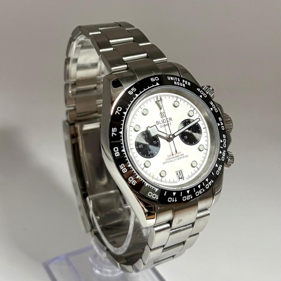 腕時計 メンズ 40代 50代 クロノグラフ メカニカルクォーツ メカクォーツ クォーツ カレンダー パンダ 2針 BLIGER |  | 14