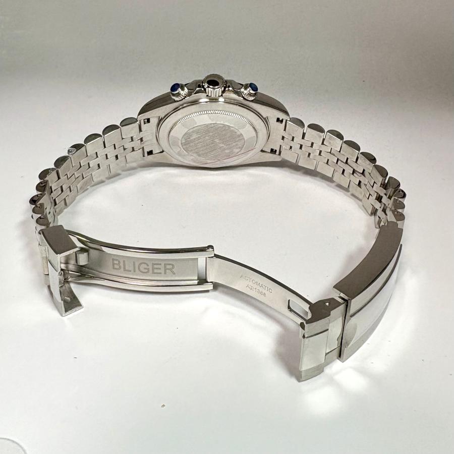 腕時計 メンズ 40代 50代 クロノグラフ メカニカルクォーツ メカクォーツ クォーツ カレンダー パンダ 2針 BLIGER |  | 13