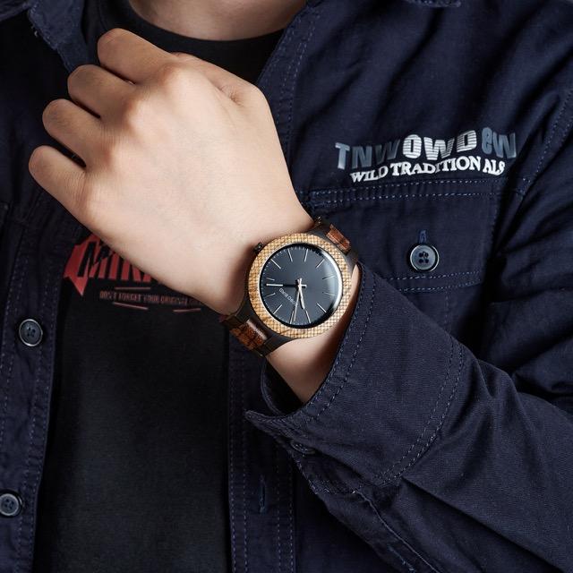 木製腕時計 ウッドウォッチ メンズ 40代 50代 金属アレルギー ボボバード 文字盤 ブラック 黒 BOBO BIRD D30 | BOBO BIRD | 08