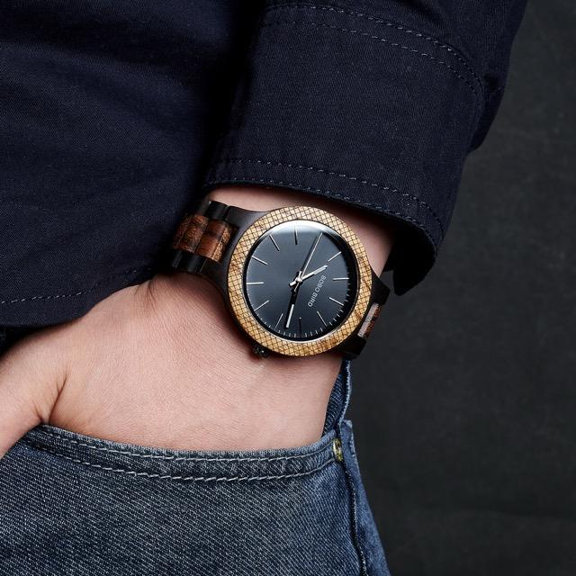 木製腕時計 ウッドウォッチ メンズ 40代 50代 金属アレルギー ボボバード 文字盤 ブラック 黒 BOBO BIRD D30 | BOBO BIRD | 10