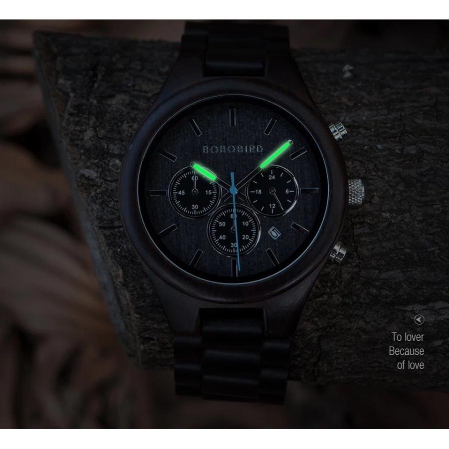 木製腕時計 ウッドウォッチ メンズ 40代 50代 クロノグラフ クォーツ 金属アレルギー 日付 父の日 ボボバード BOBO BIRD GT032｜circulo｜08