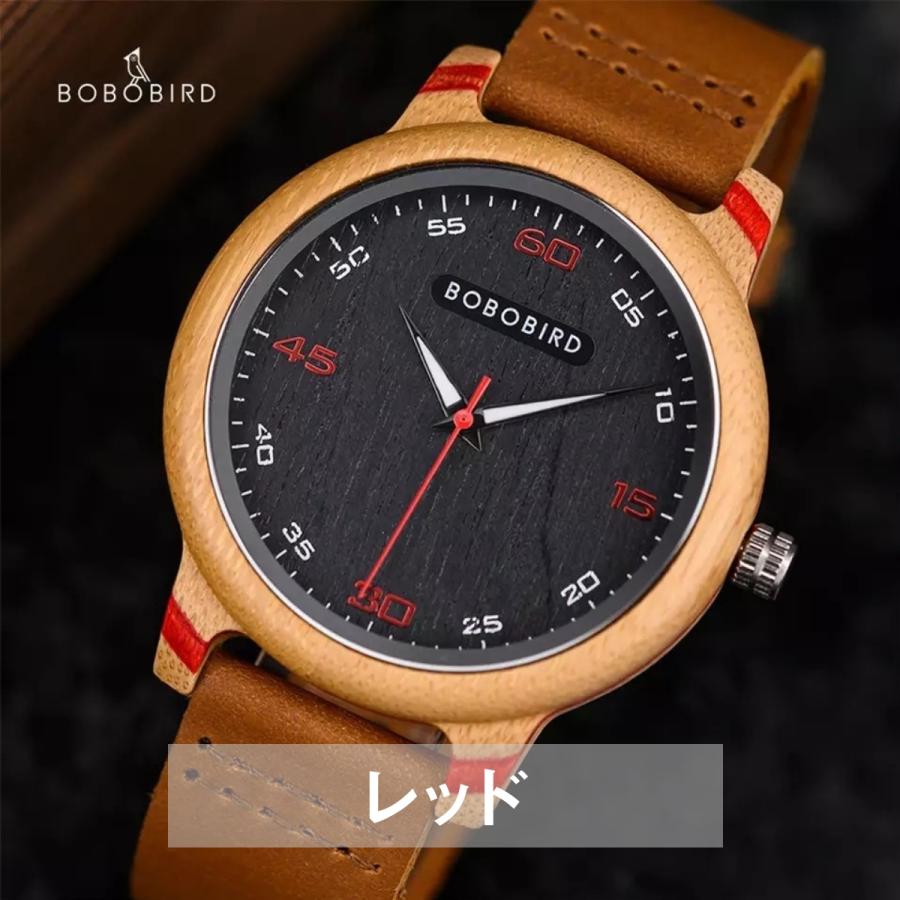 木製腕時計 ウッドウォッチ メンズ 40代 50代 竹 バンブー クォーツ 革ベルト ボボバード BOBO BIRD GT048の画像