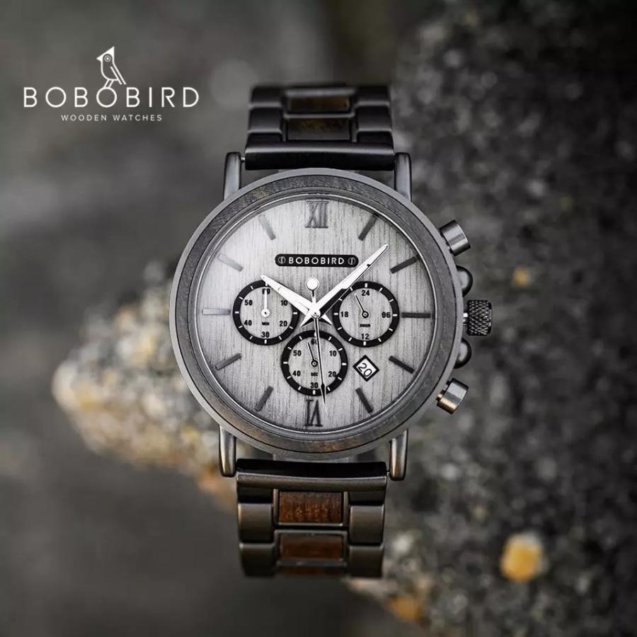 BOBO BIRD 木製腕時計 メンズ ウッドウォッチ 40代 50代 クロノグラフ