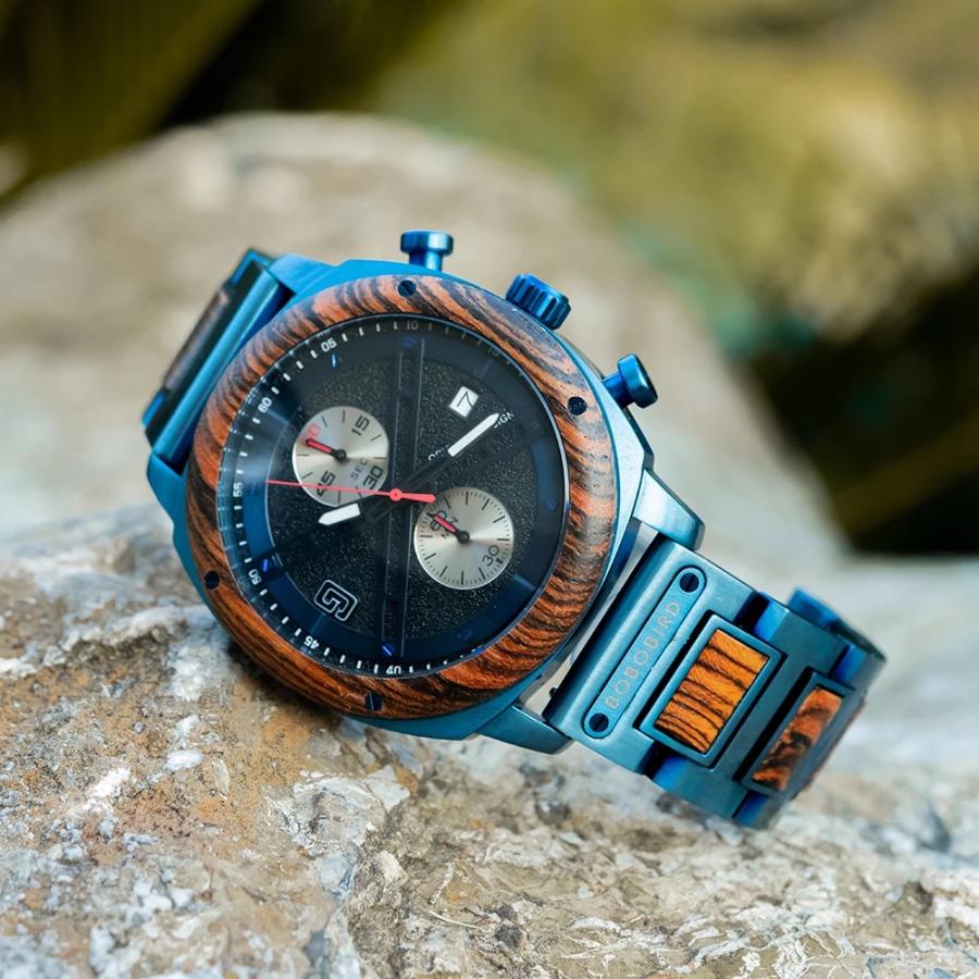 BOBO BIRD 木製腕時計 ウッドウォッチ メンズ 40代 50代 クロノ