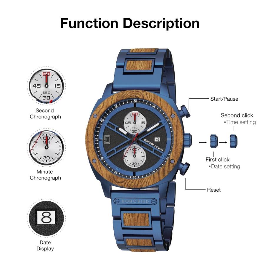 BOBO BIRD ボボバード アナログ腕時計 木製 ウッドウォッチ メンズ Amazon.co.jp: BOBO BIRD メンズウッドウォッチ アナログ