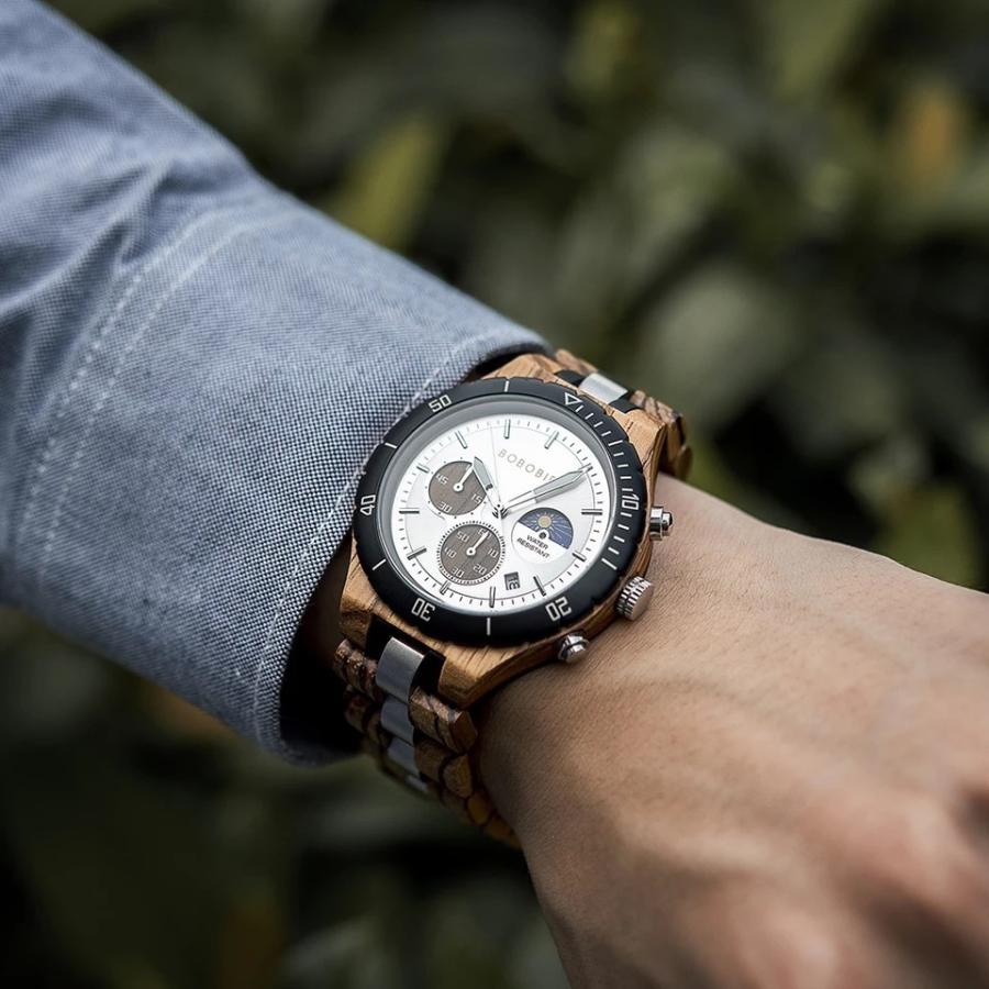 木製 腕時計 クロノグラフ BOBO BIRD 木製腕時計 ウッドウォッチ メンズ 40代 クロノグラフ