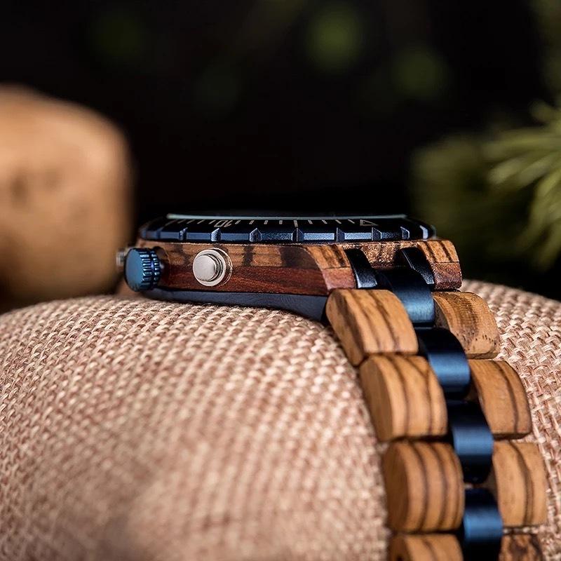 BOBO BIRD 木製腕時計 ウッドウォッチ メンズ 40代 クロノグラフ