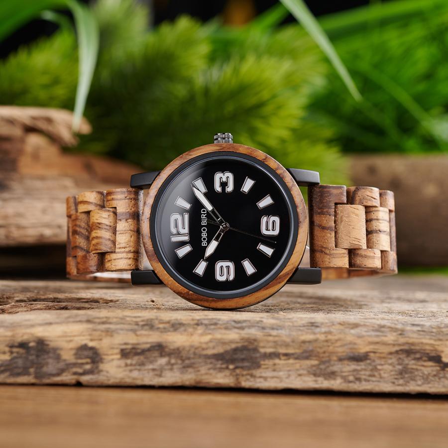 木製腕時計 ウッドウォッチ メンズ 40代 50代 60代 クォーツ 軽量 43mm