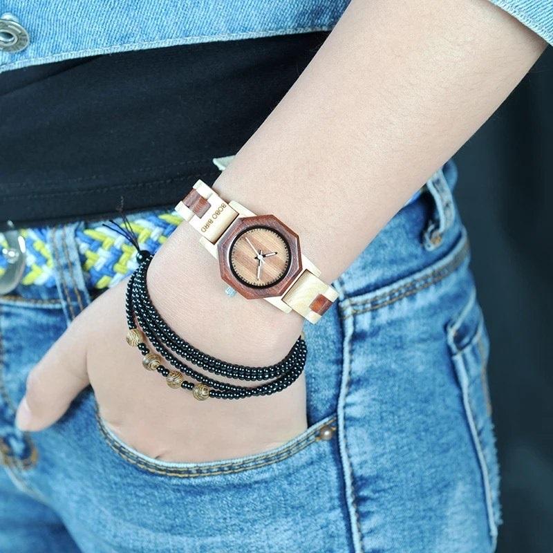 木製腕時計 ウッドウォッチ レディース 20代 30代 八角形 風水 クォーツ 金属アレルギー ボボバード BOBO BIRD M26 | BOBO BIRD | 14