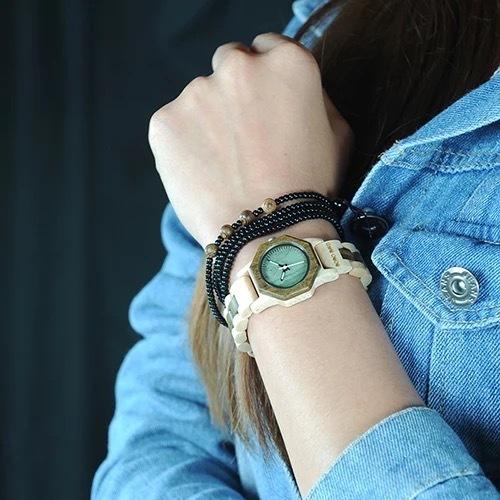 木製腕時計 ウッドウォッチ レディース 20代 30代 八角形 風水 クォーツ 金属アレルギー ボボバード BOBO BIRD M26 | BOBO BIRD | 15