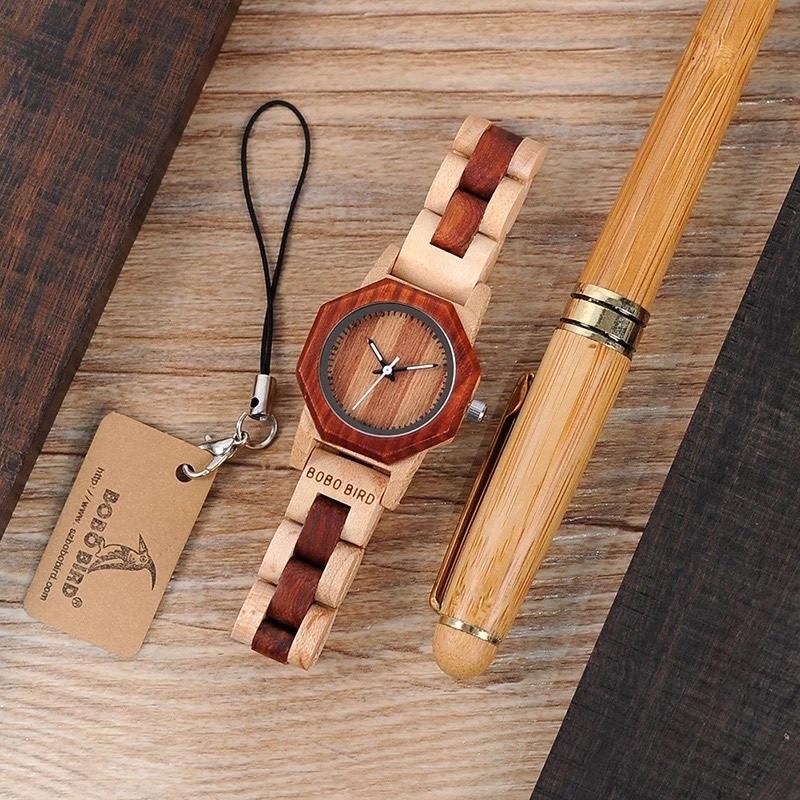 木製腕時計 ウッドウォッチ レディース 20代 30代 八角形 風水 クォーツ 金属アレルギー ボボバード BOBO BIRD M26 | BOBO BIRD | 06
