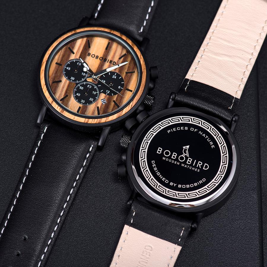 腕時計 メンズ 40代 50代 ボボバード BOBO BIRD 木製腕時計 ウッドウォッチ クロノグラフ クォーツ 日付 P09 | BOBO BIRD | 12