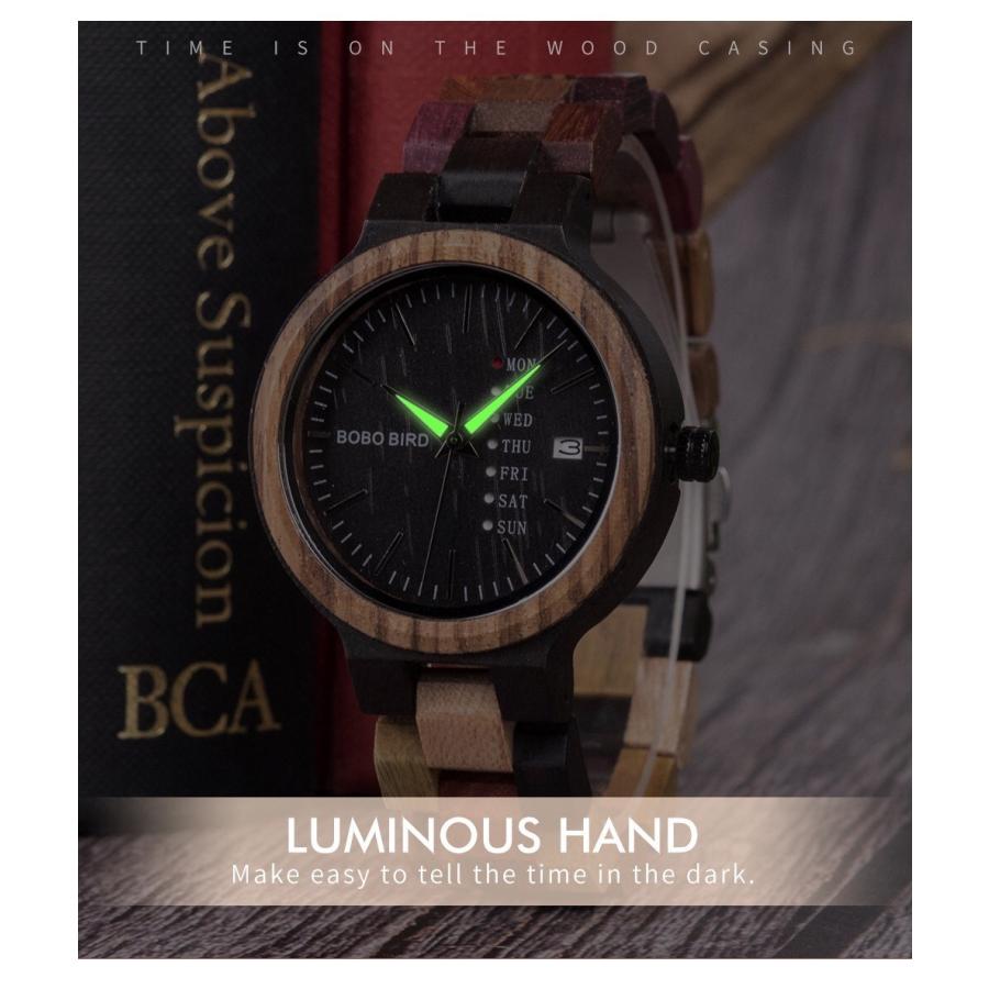 ペアウォッチ カップル 夫婦 木製腕時計 ウッド ランキング1位 ペアボックス ボボバード 日付 曜日 BOBO BIRD P14 | BOBO BIRD | 10