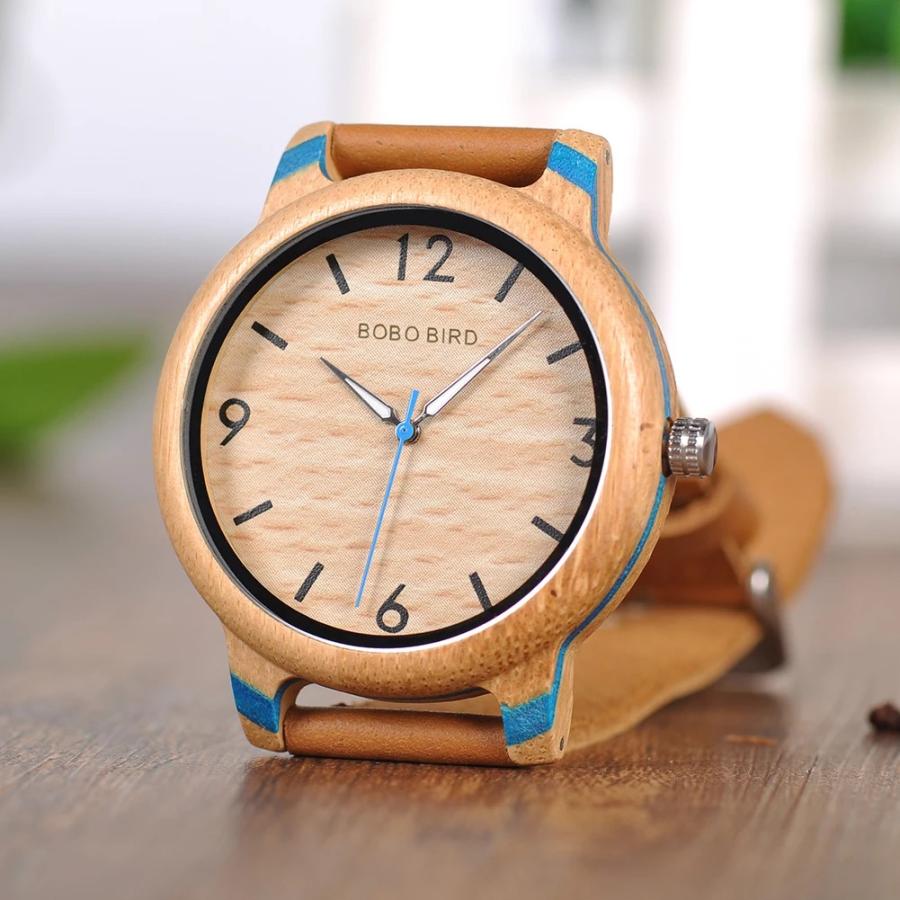 腕時計 メンズ 40代 50代 ボボバード BOBO BIRD 木製腕時計 ウッドウォッチ クォーツ 革製バンド Q22-1｜circulo｜02