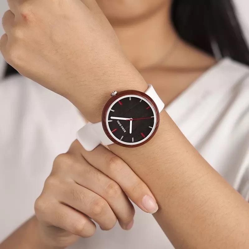 腕時計 レディース 文字盤大きい ボボバード BOBO BIRD 木製 ウッドウォッチ クォーツ シリコンバンド R28 | BOBO BIRD | 14