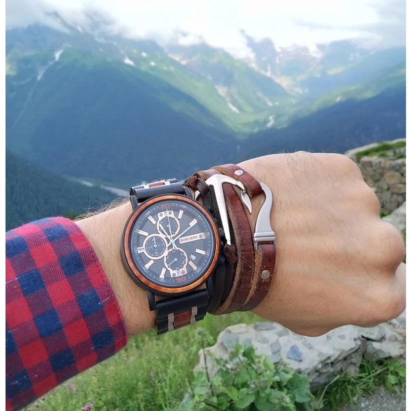 BOBO BIRD 腕時計 メンズ 40代 50代 木製腕時計 ウッドウォッチ クロノ