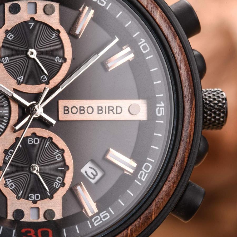 腕時計 メンズ 40代 50代 ボボバード BOBO BIRD 木製腕時計 ウッドウォッチ クロノグラフ クォーツ 日付 父の日 S18｜circulo｜04