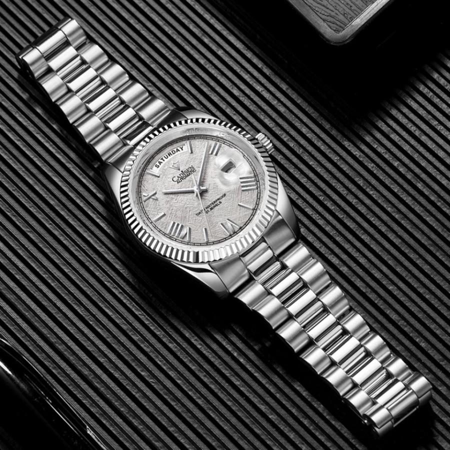 新品 36mm デイデイト アイスブルー オマージュ ウォッチ 自動巻 時計 自動巻き腕時計 メンズ 40代 50代 オマージュウォッチ
