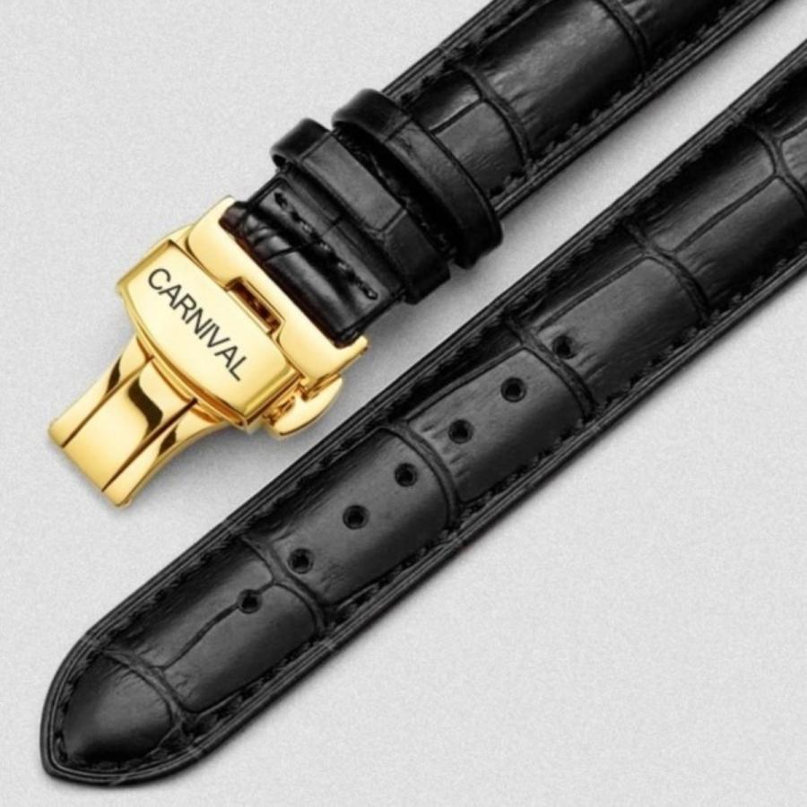 機械式腕時計 メンズ GMT 自動巻き パワーリザーブインジケーター 黒革