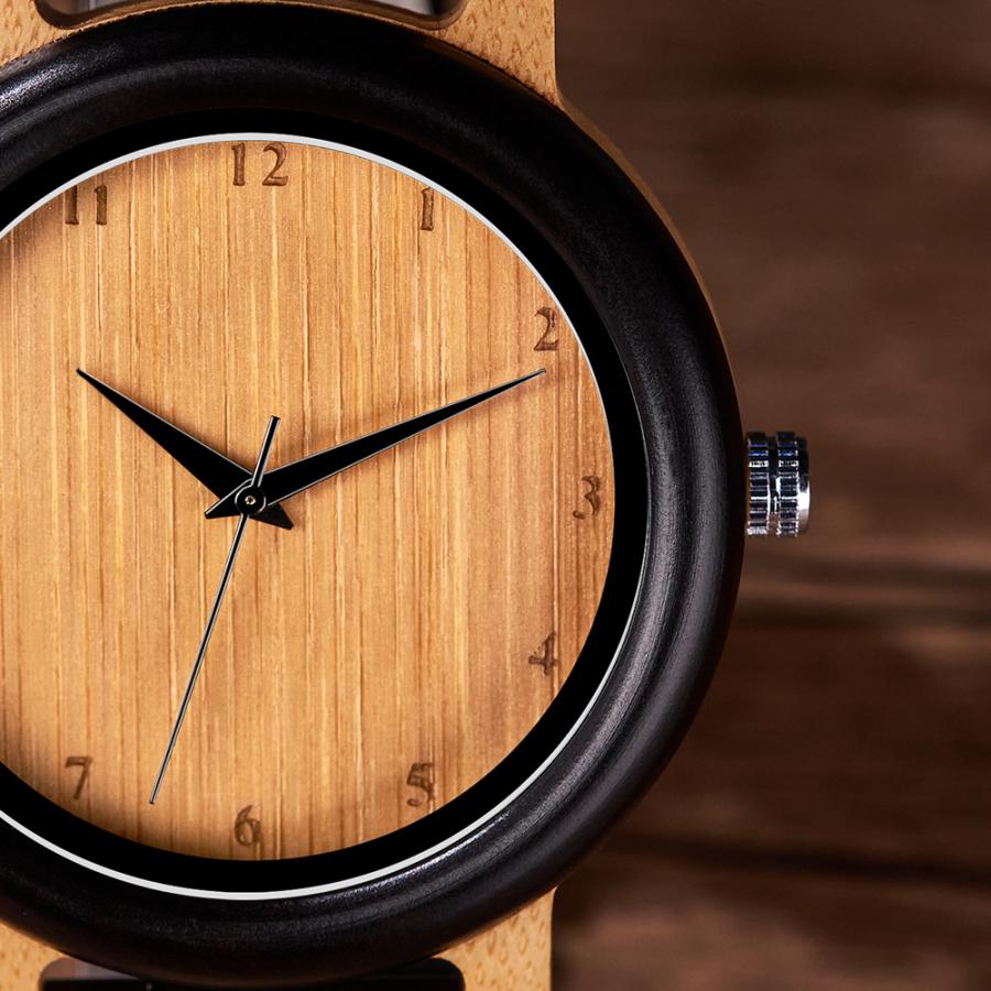 ペアウォッチ カップル 夫婦 木製腕時計 ウッドウォッチ 竹 バンブー 金属アレルギー プレゼント ギフト シルクロ |  | 02