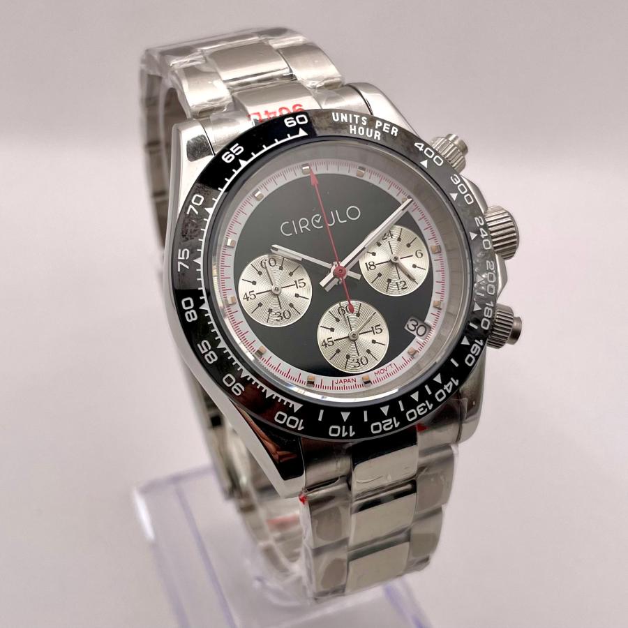 腕時計　カスタム　クォーツ　MOD オマージュ　クロノ　新品 新品 PINTIME トノー オマージュウォッチ ラバーストラップ