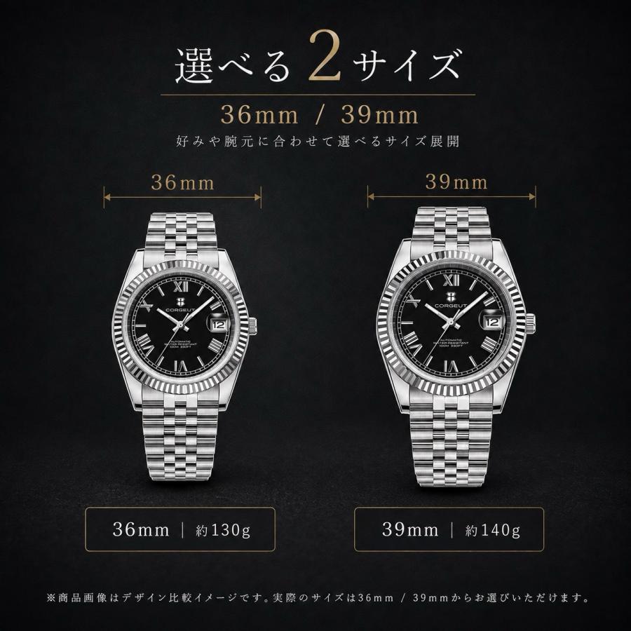 CORGEUT 腕時計 メンズ 自動巻き 機械式 SEIKO NH35A 手巻き 日付