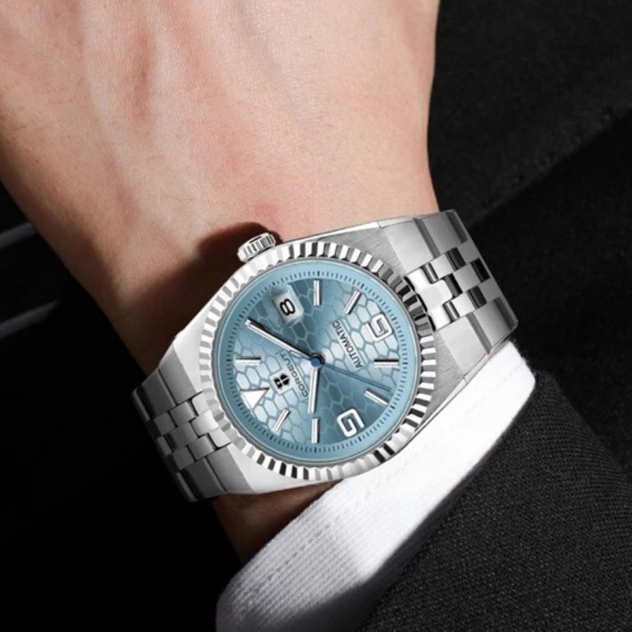 自動巻き腕時計 メンズ オマージュウォッチ 機械式 手巻き ハニカム 40mm 10気圧防水 日付 CORGEUT 6033 |  | 09