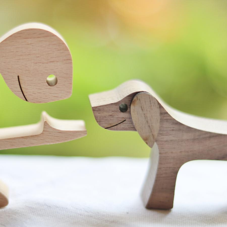 木製 オブジェ 置物 犬 子犬 猫 子猫 動物 天然木 おもちゃ プレゼント |  | 03