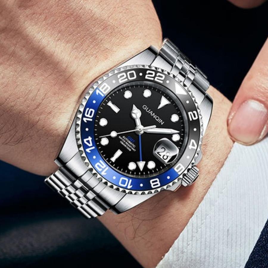 自動巻き腕時計 メンズ 40代 50代 レフトハンド GMT オマージュ