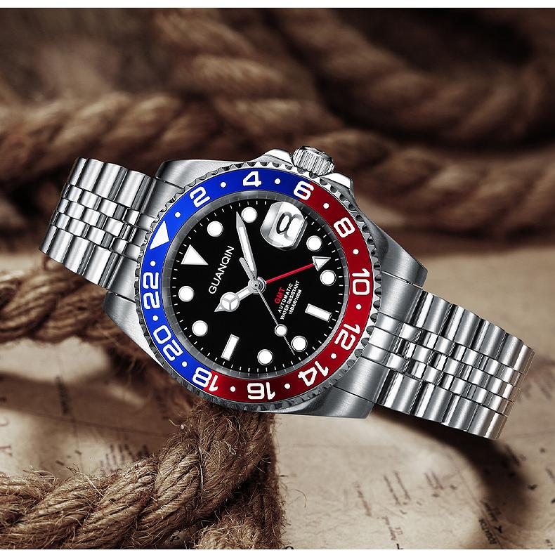 自動巻き腕時計 メンズ 40代 50代 レフトハンド GMT オマージュ