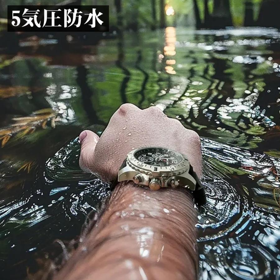 腕時計 メンズ ソーラー 方位ベゼル クロノグラフ 24時間計 5気圧防水 NORTH EDGE MACH2 |  | 05