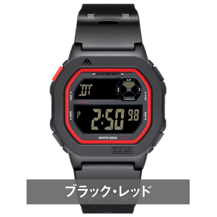 腕時計 メンズ NORTH EDGE デジタル クォーツ 防水 軽量 X1 : 腕時計の