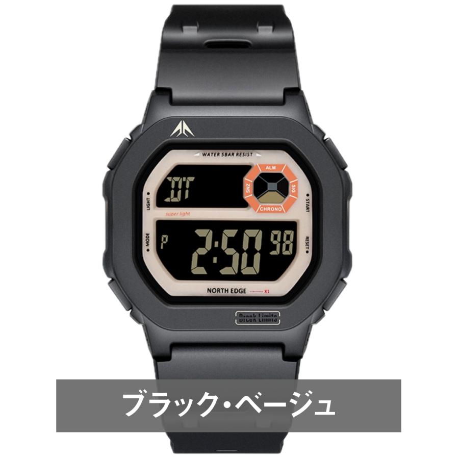 腕時計 メンズ NORTH EDGE デジタル クォーツ 防水 軽量 X1 : 腕時計の