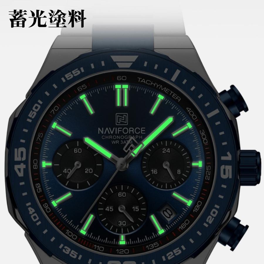 腕時計 メンズ 40代 50代 クロノグラフ オマージュウォッチ クォーツ 日付 42mm 高見え NAVIFORCE NF8049 |  | 11