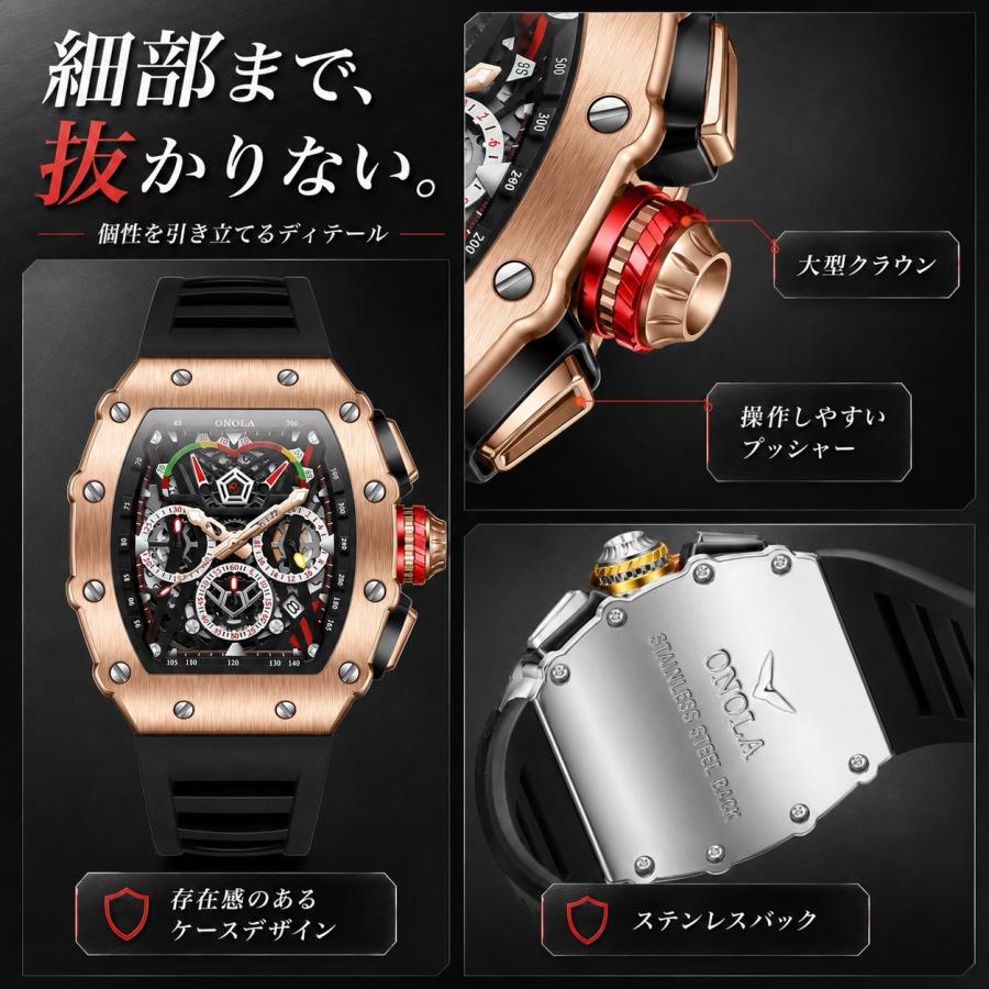 爆買 腕時計 メンズ クロノグラフ オマージュウォッチ クォーツ トノー