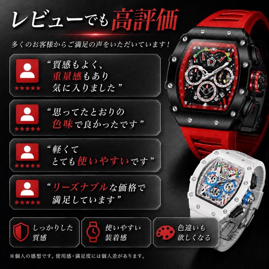 爆買 腕時計 メンズ クロノグラフ オマージュウォッチ クォーツ トノー