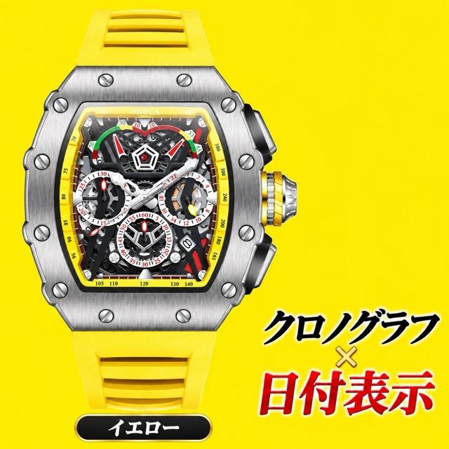 腕時計 メンズ クロノグラフ オマージュウォッチ クォーツ トノー型