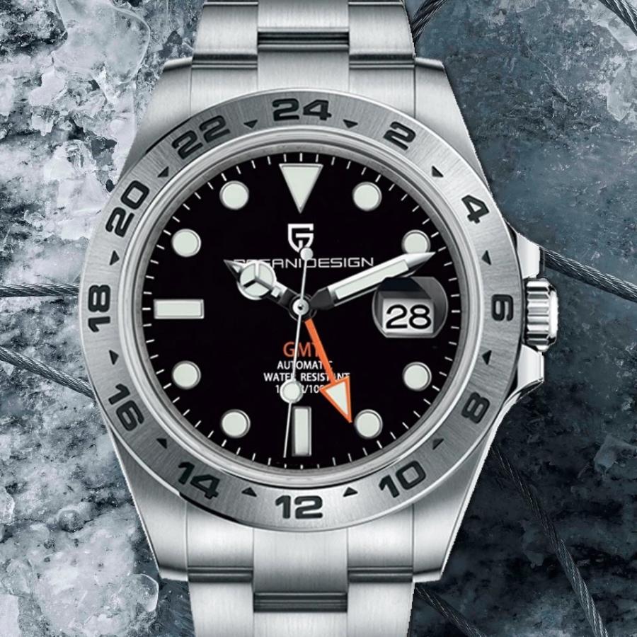 腕時計 メンズ 40代 50代 パガーニデザイン PAGANI DESIGN オマージュウォッチ GMT針 機械式 父の日 PD-1682 メンズ 40代 50代 PD ステンレス SUS316L