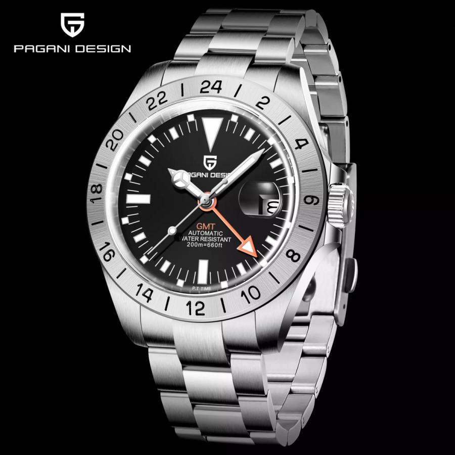 腕時計 メンズ 40代 50代 パガーニデザイン PAGANI DESIGN オマージュウォッチ GMT針 機械式 父の日 PD-1693 メンズ 40代 50代 PD ステンレス SUS316L