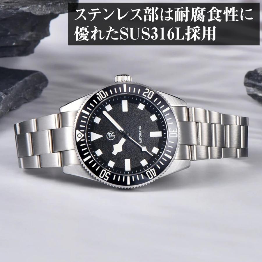 600円値引き中★ノーロゴ カスタム ブレスウォッチ オマージュ ダークグレー ダイバーズウォッチ 腕時計 メンズ 40代 50代 オマージュウォッチ 機械