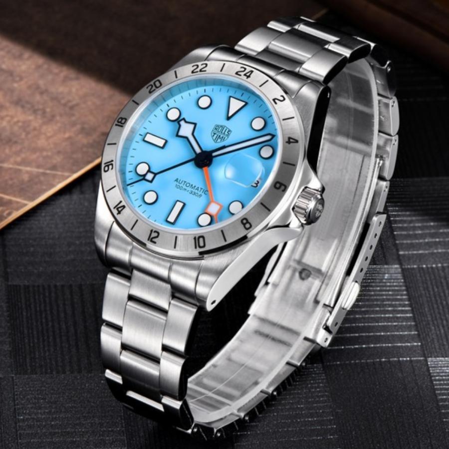 オマージュウォッチ自動巻き時計 値引き可能 機械式腕時計 メンズ GMT オマージュウォッチ 自動巻き セイコー