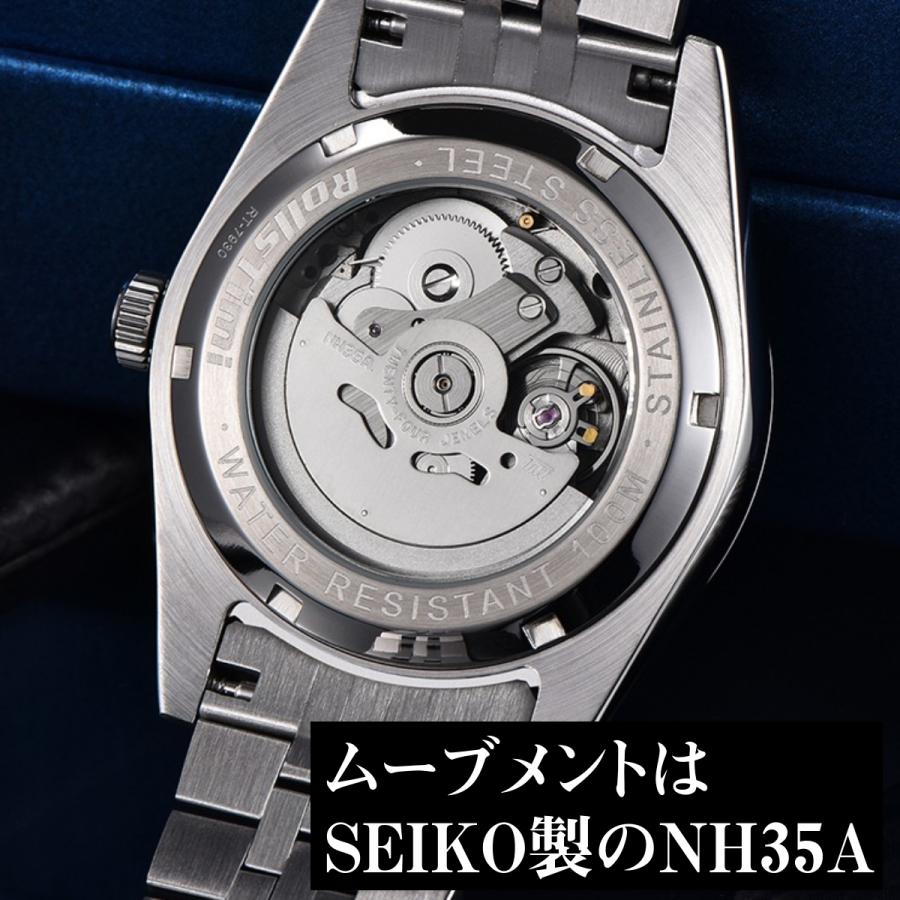 自動巻き腕時計 メンズ 40代 50代 オマージュウォッチ 機械式 手巻き 40mm 全面蛍光 RoolsTimi RT-7930 |  | 05