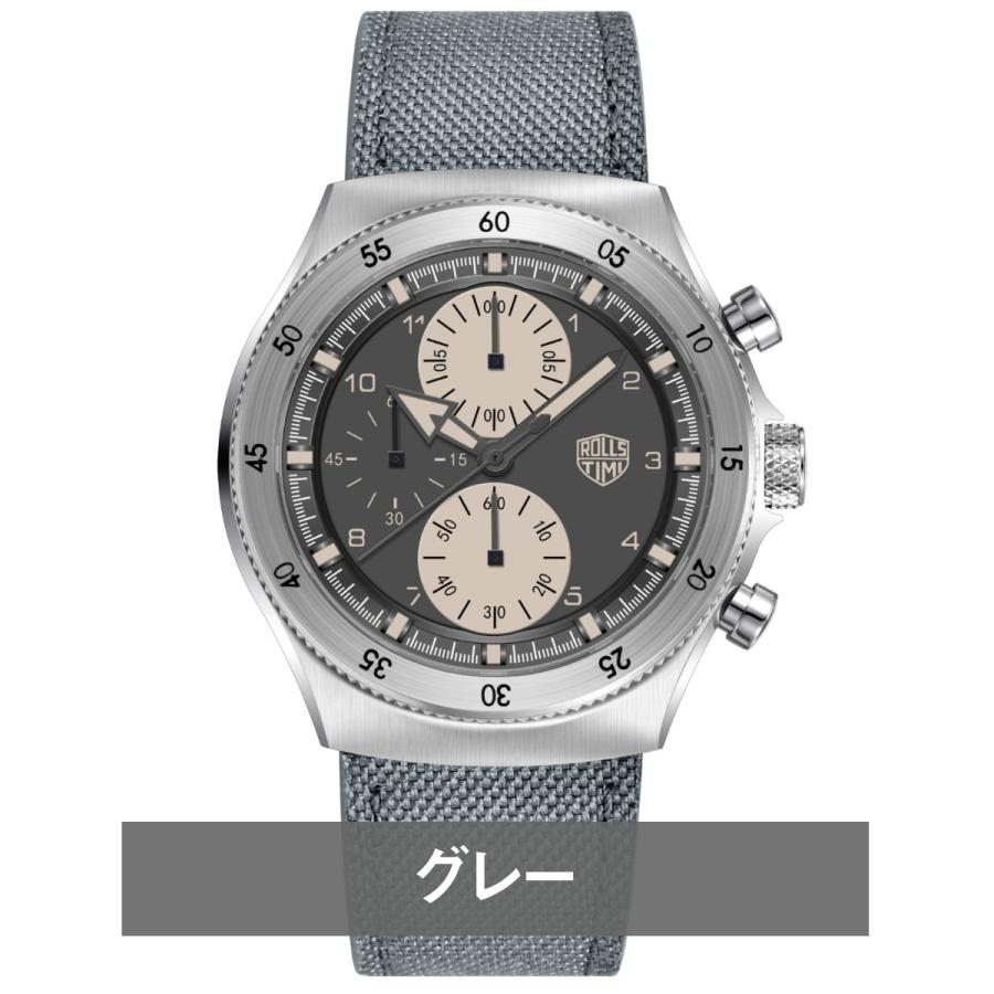腕時計 メンズ 40代 50代 クロノグラフ クォーツ ナイロンベルト 革 回転ベゼル 5気圧防水 Rolls Timi RT-7932 |  | 01