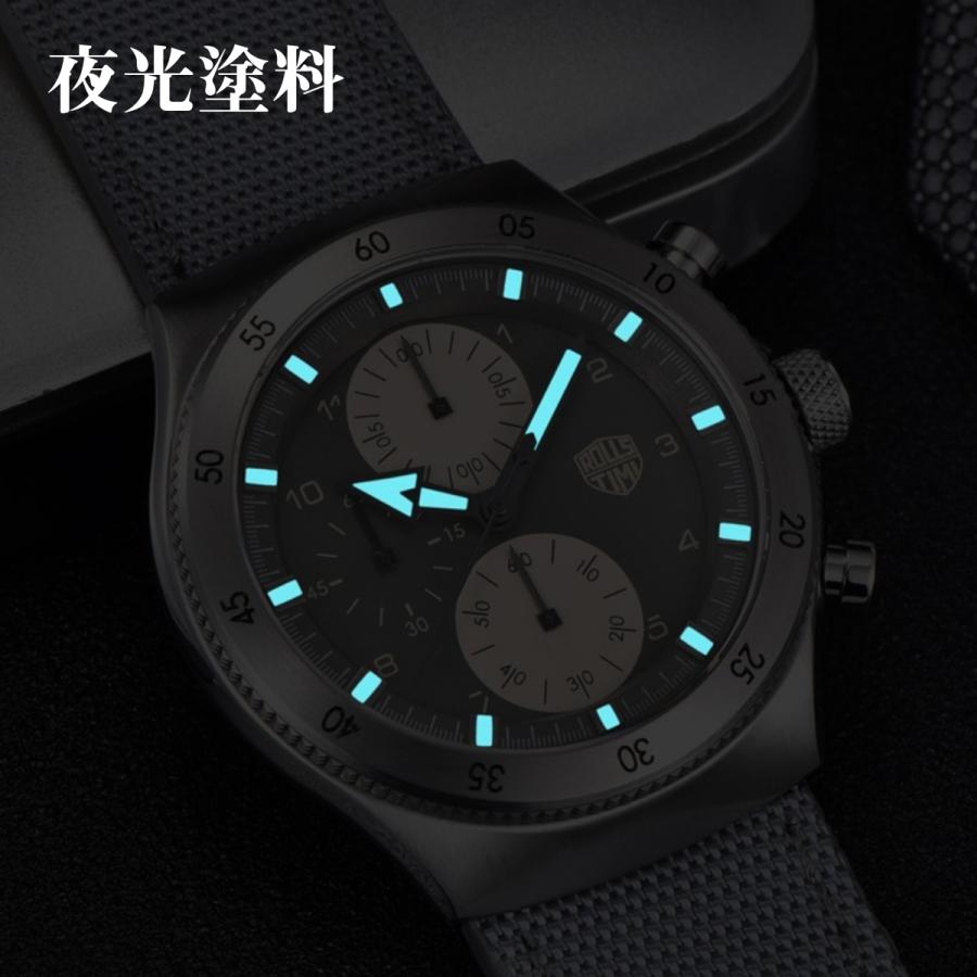 腕時計 メンズ 40代 50代 クロノグラフ クォーツ ナイロンベルト 革 回転ベゼル 5気圧防水 Rolls Timi RT-7932 |  | 08