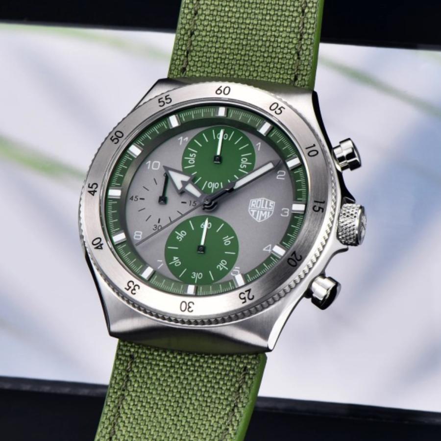 腕時計 メンズ 40代 50代 クロノグラフ クォーツ ナイロンベルト 革 回転ベゼル 5気圧防水 Rolls Timi RT-7932 |  | 11