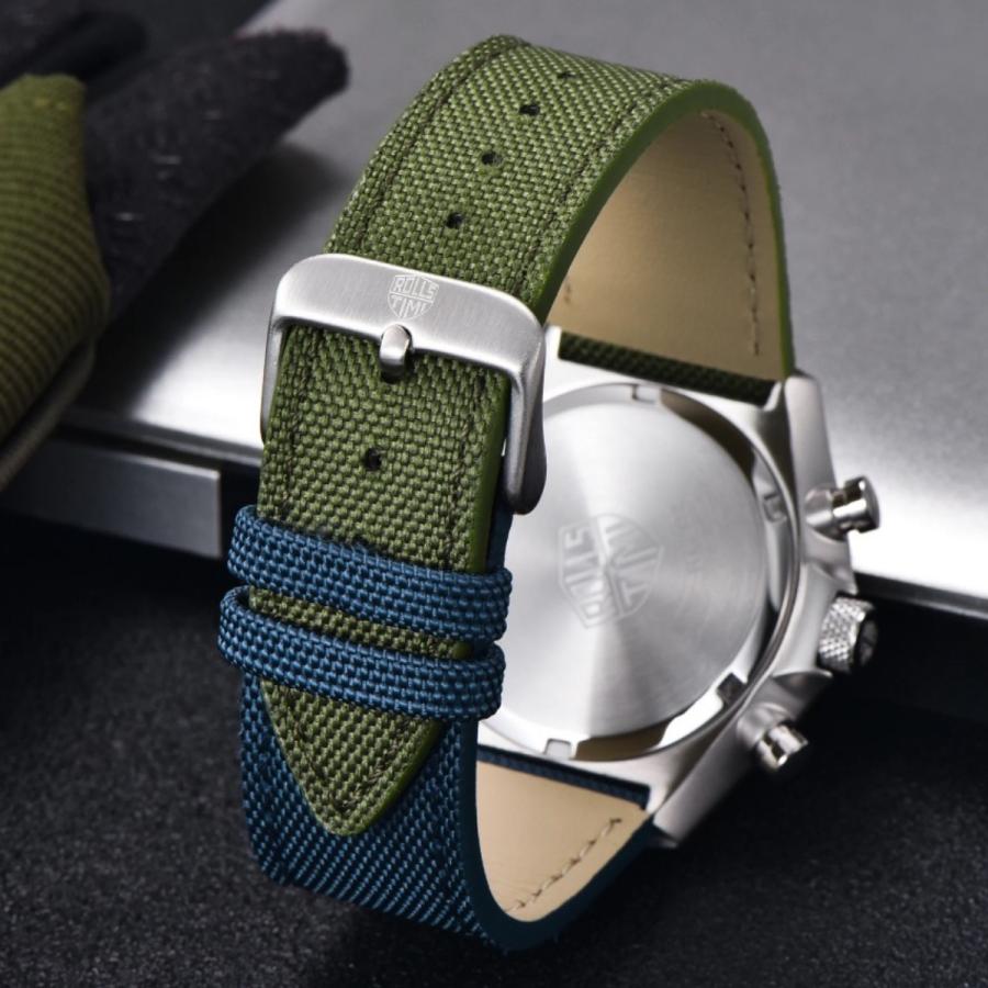 腕時計 メンズ 40代 50代 クロノグラフ クォーツ ナイロンベルト 革 回転ベゼル 5気圧防水 Rolls Timi RT-7932 |  | 10